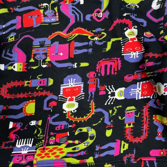 United Colors of Benetton Abstract Colorful Snap Button Sweatshirt Size Small - Picture 3 of 13